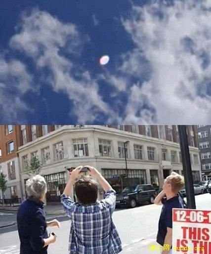 英国民众拍到白色光点组成三角形“UFO舰队”