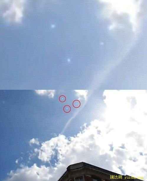 英国民众拍到白色光点组成三角形“UFO舰队”
